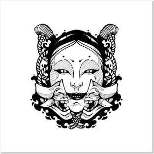 Japanese Oni X Noh Posters and Art